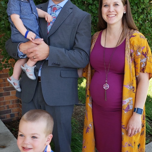 Isabel Maternity Purple Fitted Tank Dress - Picture 2 of 7